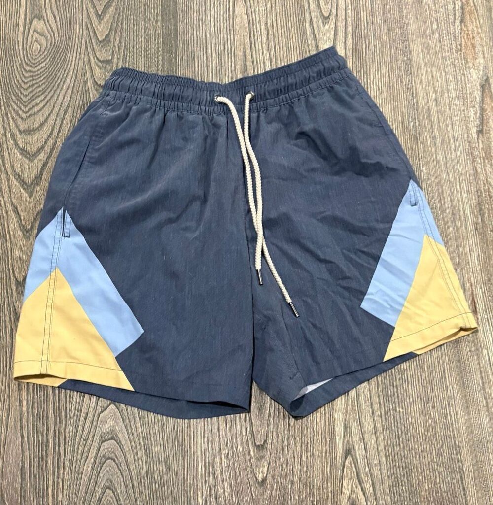 Fair Harbor Men’s Lined Drawstring The Bayberry Swim Trunk Blue Size Small
